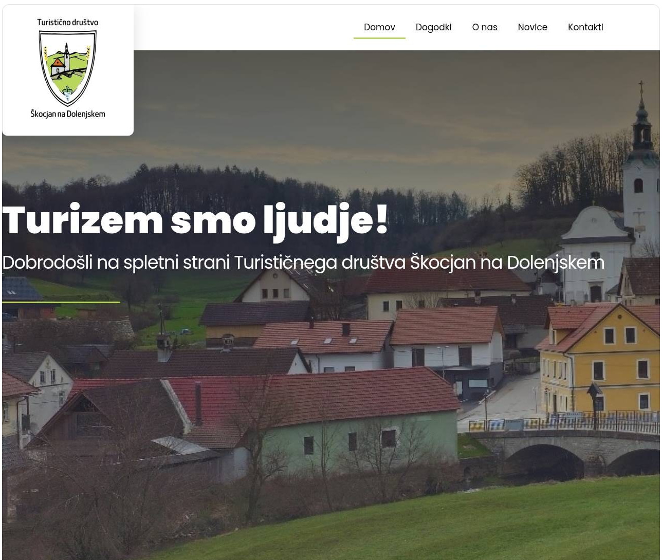 Posnetek spletne strani Turistično društvo Škocjan na Dolenjskem